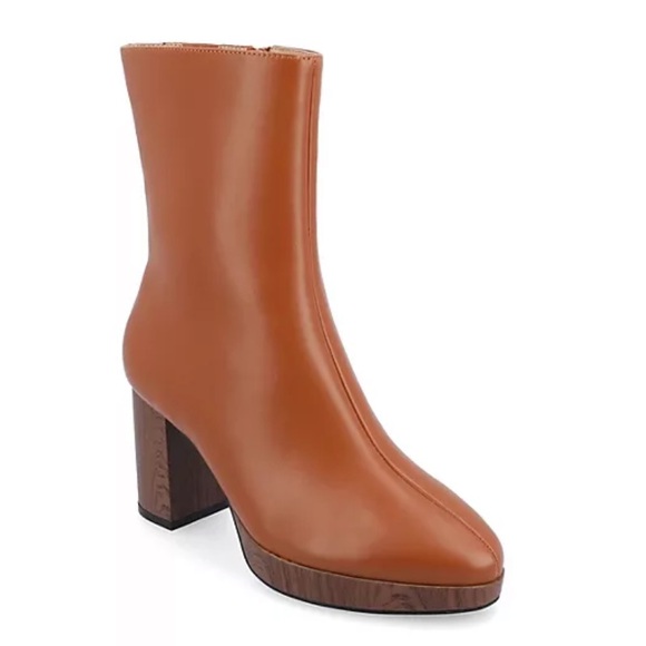 NEW $130 Journee Collection Romer Platform Tan brown ankle boot women size 7 - Picture 4 of 8
